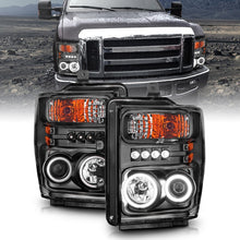 Load image into Gallery viewer, ANZO 2008-2010 Ford F-250 Projector Headlights w/ Halo Black (CCFL) Headlights ANZO