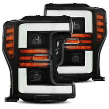 Load image into Gallery viewer, AlphaRex 17-19 Ford F-250 SD PRO-Series Proj Headlight Plnk Style Matte Blk w/Activ Light/Seq Signal Headlights AlphaRex