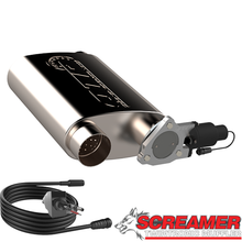 Load image into Gallery viewer, QTP 3in Weld-On 304SS Screamer Muffler w/Bolt-On QTEC Electric Cutout Muffler QTP
