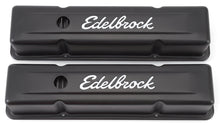 Load image into Gallery viewer, Edelbrock Valve Cover Signature Series Chevrolet 1959-1986 262-400 CI V8 Tall Black Valve Covers Edelbrock