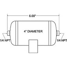 Load image into Gallery viewer, Firestone Air Tank 0.25 Gallon 4in. x 6in. (2) 1/4in. NPT Ports 150 PSI Max - Black (WR17609166) Air Tanks Firestone