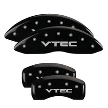 Load image into Gallery viewer, MGP 4 Caliper Covers Engraved Front & Rear Vtech Black finish silver ch Caliper Covers MGP