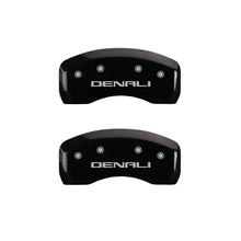 Load image into Gallery viewer, MGP 4 Caliper Covers Engraved Front & Rear Denali Black finish silver ch Caliper Covers MGP