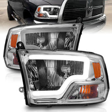 Load image into Gallery viewer, ANZO 2009-2018 Dodge Ram 1500/ 2500/ 3500 Crystal Headlights w/ Light Bar Chrome Housing Headlights ANZO