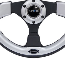 Load image into Gallery viewer, NRG Reinforced Steering Wheel (320mm) Blk w/Silver Trim & 5mm 3-Spoke Steering Wheels NRG