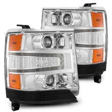Load image into Gallery viewer, AlphaRex 16-18 Chevy 1500HD LUXX LED Proj Headlights Chrome w/Seq Actv Lgt / Seq Sig (Req PN 810023) Headlights AlphaRex
