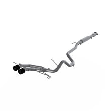 Load image into Gallery viewer, MBRP 13-18 Hyundai Veloster Turbo Dual Exit T409 2 1/2in Cat Back w/ Carbon Fiber Tips Catback MBRP