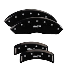 Load image into Gallery viewer, MGP 4 Caliper Covers Engraved Front & Rear Oval logo/Ford Black finish silver ch Caliper Covers MGP