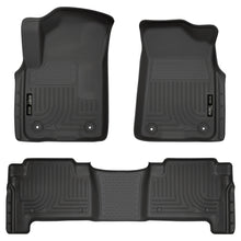 Load image into Gallery viewer, Husky Liners 2019+ Infiniti QX80/2019+ Nissan Armada Weatherbeater Black Fnt & 2nd Seat Floor Liners Floor Mats - Rubber Husky Liners