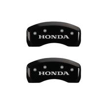 Load image into Gallery viewer, MGP 4 Caliper Covers Engraved Front & Rear Honda Black finish silver ch Caliper Covers MGP