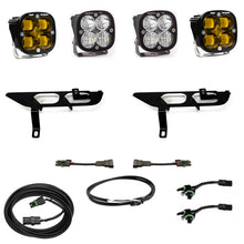 Load image into Gallery viewer, Baja Designs 2021+ Ford F150 Fog Pocket Kit SAE Amber Squadron Sport DC with Upfitter Light Bars & Cubes Baja Designs