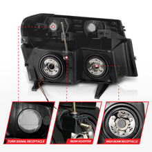 Load image into Gallery viewer, ANZO 04-12 GM Colorado/Canyon/I-Series Crystal Headlights - w/ Light Bar Black Housing 4pcs Headlights ANZO