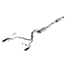 Load image into Gallery viewer, Borla F-150 2021 3.3L CC SB EC STB XL/XLT/Lariat/KR/Plnm/LTD 3/2.25 SRE Cat-Back ATAK Black CHR Tips Catback Borla