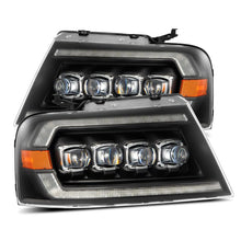 Load image into Gallery viewer, AlphaRex 04-08 Ford F-150 (No 2004 Heritage) NOVA-Series LED Proj HL Alpha-Blk w/Actv Lgt / Seq. Sig Headlights AlphaRex