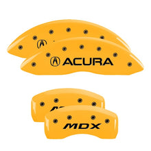 Load image into Gallery viewer, MGP 4 Caliper Covers Engraved Front & Rear Vtech Yellow Finish Black Char 2004 Acura RSX Caliper Covers MGP