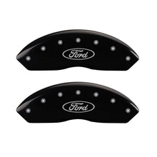 Load image into Gallery viewer, MGP 4 Caliper Covers Engraved Front & Rear MGP Yellow Finish Black Char 2005 Ford Mustang Caliper Covers MGP