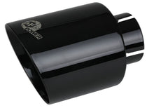 Load image into Gallery viewer, aFe Takeda 409 SS Clamp-On Exhaust Tip 2.5in. Inlet / 4.5in. Outlet / 7in. L - Black Tips aFe