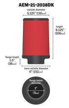 Load image into Gallery viewer, AEM 3 in Short Neck 8 in Element Filter Air Filters - Universal Fit AEM Induction