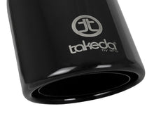 Load image into Gallery viewer, aFe Takeda 304 Stainless Steel Clamp-On Exhaust Tip 2.5in.Inlet / 4in Outlet - Black Tips aFe