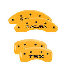 Load image into Gallery viewer, MGP 4 Caliper Covers Engraved Front & Rear MGP Yellow Finish Black Char 2007 Lexus SC430 Caliper Covers MGP