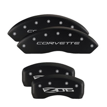 Load image into Gallery viewer, MGP 4 Caliper Covers Engraved Front & Rear Chevy racing Red finish silver ch Caliper Covers MGP