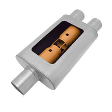 Load image into Gallery viewer, Gibson MWA Superflow Center/Dual Oval Muffler - 4x9x14in/3in Inlet/3in Outlet - Stainless Muffler Gibson