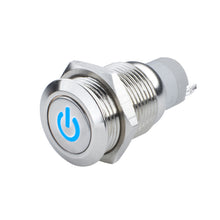 Load image into Gallery viewer, Oracle Pre-Wired Power Symbol Momentary Flush Mount LED Switch - Blue Light Accessories and Wiring ORACLE Lighting