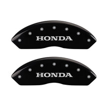 Load image into Gallery viewer, MGP 4 Caliper Covers Engraved Front Honda Engraved Rear H Logo Black finish silver ch Caliper Covers MGP