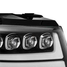 Load image into Gallery viewer, AlphaRex 07-13 Chevy Avalanche NOVA LED Proj Headlights Plank Style Gloss Black w/Activ Light/DRL Headlights AlphaRex