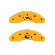 Load image into Gallery viewer, MGP Rear set 2 Caliper Covers Engraved Rear GT Yellow finish black ch Caliper Covers MGP
