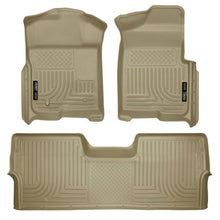 Load image into Gallery viewer, Husky Liners 09-12 Ford F-150 Super Crew Cab WeatherBeater Combo Tan Floor Liners Floor Mats - Rubber Husky Liners