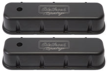 Load image into Gallery viewer, Edelbrock Valve Cover Victor Series Chevrolet 1965 and Later 396-502 V8 Tall Black Valve Covers Edelbrock