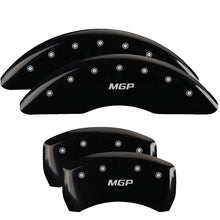 Load image into Gallery viewer, MGP 4 Caliper Covers Engraved Front & Rear MGP Black Finish Silver Char 2019 Buick Enclave Caliper Covers MGP