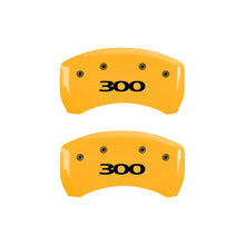 Load image into Gallery viewer, MGP 4 Caliper Covers Engraved Front & Rear 300 Yellow finish black ch Caliper Covers MGP