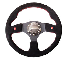 Load image into Gallery viewer, NRG Reinforced Steering Wheel (320mm) Blk Suede w/Dual Buttons Steering Wheels NRG