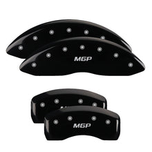 Load image into Gallery viewer, MGP 4 Caliper Covers Engraved Front & Rear MGP Black Finish Silver Char 2017 Lincoln Continental Caliper Covers MGP