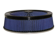 Load image into Gallery viewer, aFe MagnumFLOW Air Filters Round Racing P5R A/F TOP Racer 14D x 4H (Blk/Blue) Air Filters - Universal Fit aFe