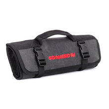 Load image into Gallery viewer, Go Rhino XVenture Gear Tool Wrench Roll - Large (4x4in. Closed) 12oz Waxed Canvas - Black Cargo Boxes & Bags Go Rhino