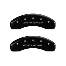 Load image into Gallery viewer, MGP 4 Caliper Covers Engraved Front & Rear Explorer Black finish silver ch Caliper Covers MGP