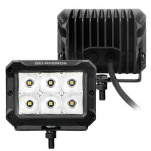 Load image into Gallery viewer, Go Rhino Xplor Bright Series Rectangle LED Spot Light Kit (Surface/Thread Stud Mnt) 4x3 - Blk (Pair) Light Bars & Cubes Go Rhino