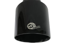 Load image into Gallery viewer, aFe Takeda 409 SS Clamp-On Exhaust Tip 2.5in. Inlet / 4.5in. Outlet / 7in. L - Black Tips aFe