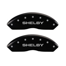 Load image into Gallery viewer, MGP 4 Caliper Covers Engraved Front Shelby Engraved Rear Tiffany Snake Black finish silver ch Caliper Covers MGP