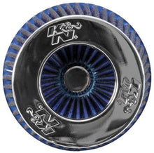 Load image into Gallery viewer, K&N Universal Air Filter Chrome Round Tapered Blue - 4in Flange ID x 1.125in Flange Length x 5.5in H Air Filters - Universal Fit K&N Engineering