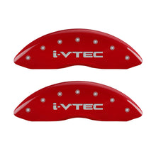 Load image into Gallery viewer, MGP 4 Caliper Covers Engraved Front & Rear i-Vtec Red finish silver ch Caliper Covers MGP