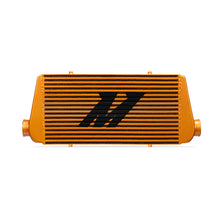 Load image into Gallery viewer, Mishimoto Universal Gold R Line Intercooler Overall Size: 31x12x4 Core Size: 24x12x4 Inlet / Outlet Intercoolers Mishimoto