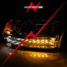 Load image into Gallery viewer, ANZO 2009-2018 Dodge Ram 1500 Projector Plank Style Switchback H.L Halo Chrome Amber (OE Style) Headlights ANZO