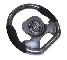 Load image into Gallery viewer, NRG Carbon Fiber Steering Wheel (320mm) CF Center Plate & Two-Tone Carbon w/Suede Trim Handles Steering Wheels NRG