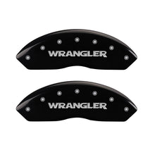 Load image into Gallery viewer, MGP Front set 2 Caliper Covers Engraved Front WRANGLER Black finish silver ch Caliper Covers MGP