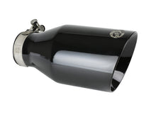 Load image into Gallery viewer, aFe MACH Force-Xp 409 SS Clamp-On Exhaust Tip 2.5in. Inlet / 4.5in. Outlet / 9in. L - Black Tips aFe