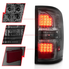 Load image into Gallery viewer, ANZO 2014-2018 GMC Sierra LED Tail Lights Black Housing Smoke Lens Tail Lights ANZO